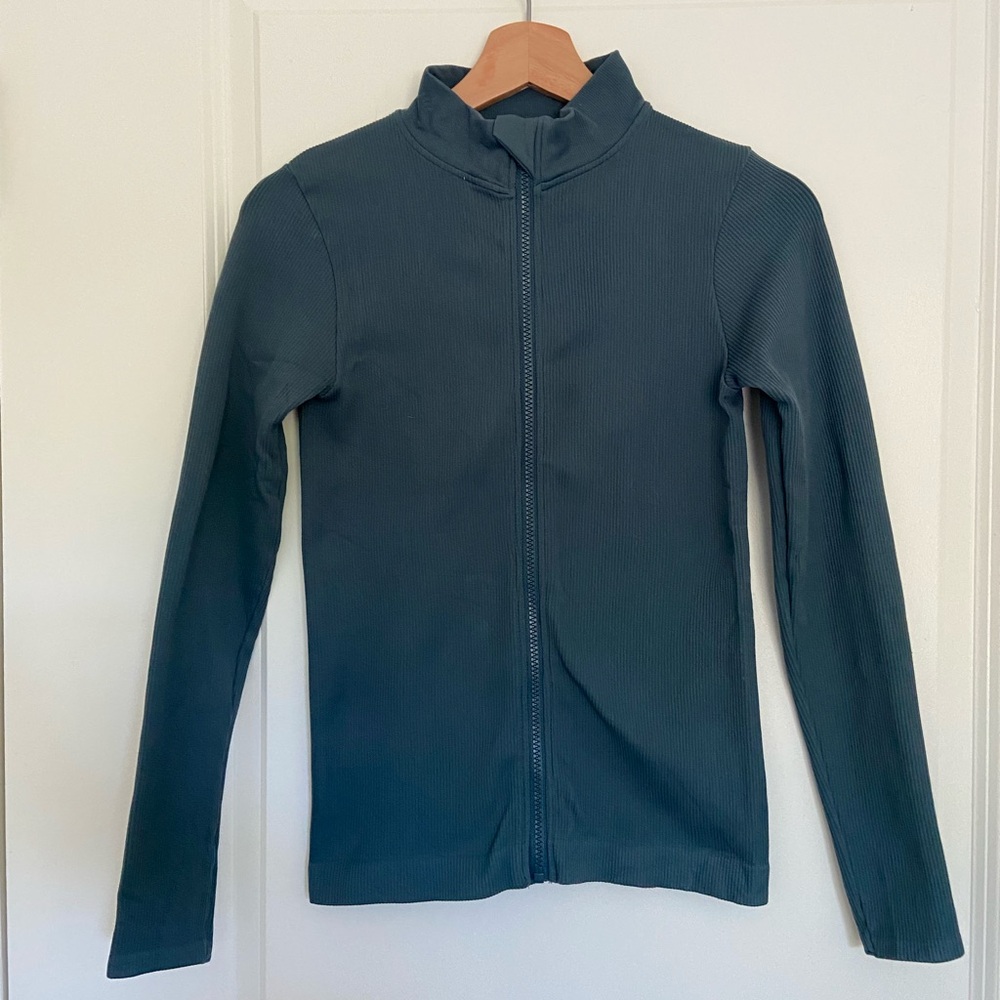 Fabletics Full-Zip Ribbed Jacket - Size Small